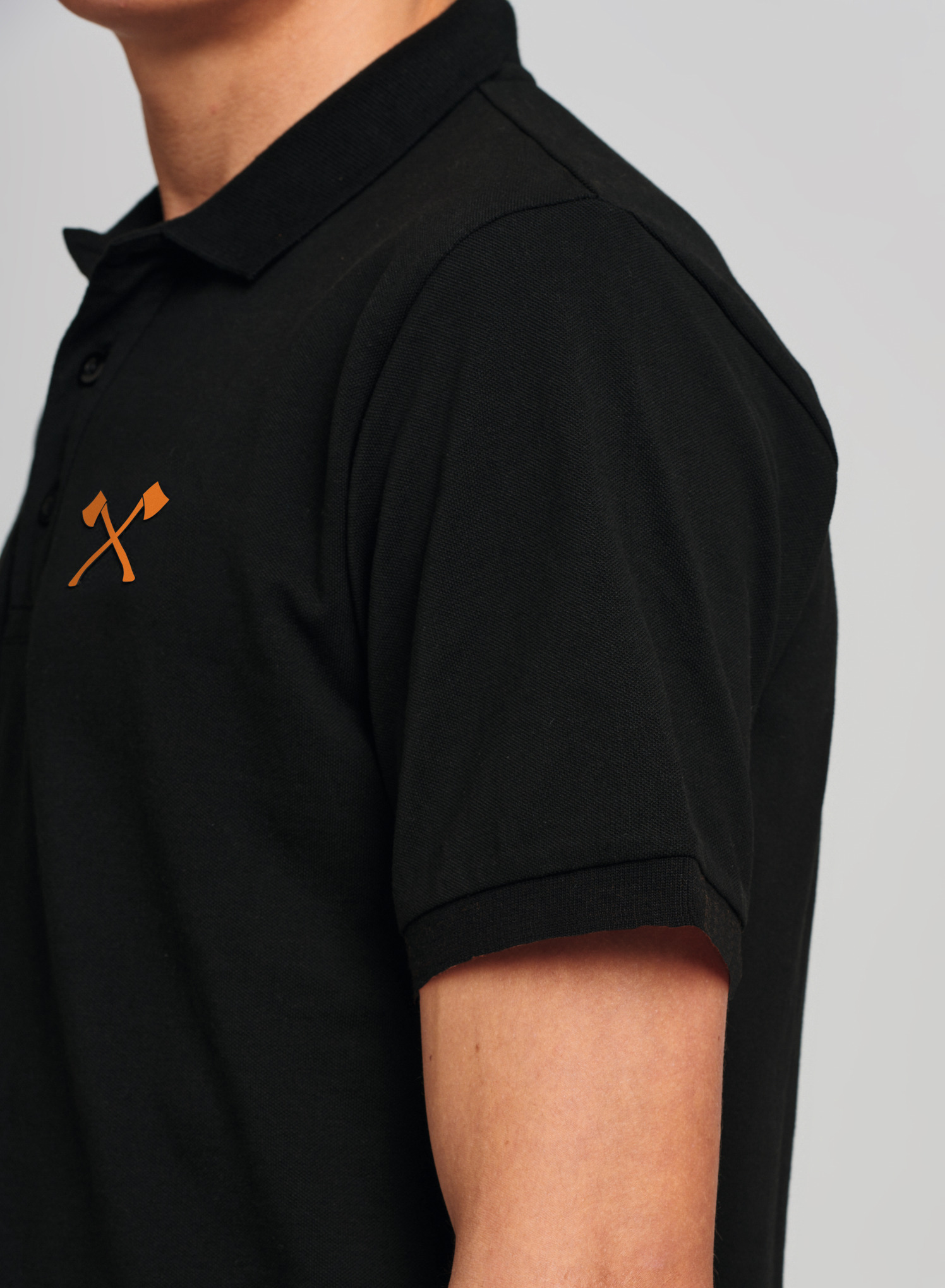 Поло тениска "SMALL AXE", черна